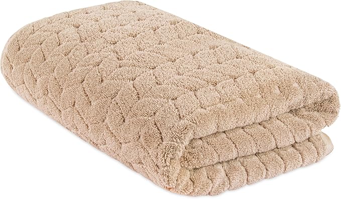 BAGNO MILANO Turkish Cotton Bath Towels, Hand Towels - Soft Plush Jacquard Collection Luxury Towels Set (Latte, Bath Sheet 35x70)