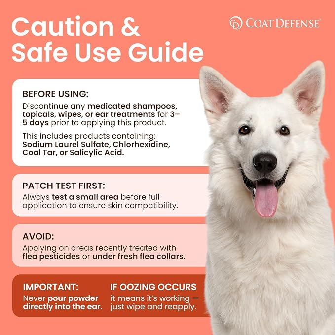 COAT DEFENSE Daily Preventative Powder | Made in USA | 3.5oz Waterless Dog Shampoo & Pet Deodorizer for Smelly Dogs | Provides Anti Itch Relief | Dog Dry Shampoo for Dry Itchy Skin