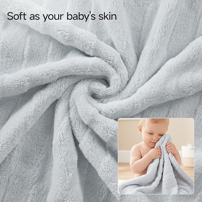 REDKISS Extra Large Bath Towel Set 6-Pack, 40 x 80 Inches Oversized Bath Sheets, Microfiber Ultra Absorbent & Quick-Dry, Super Soft Luxury Shower Towels for Bathroom Hotel Spa & Gym - Light Gray
