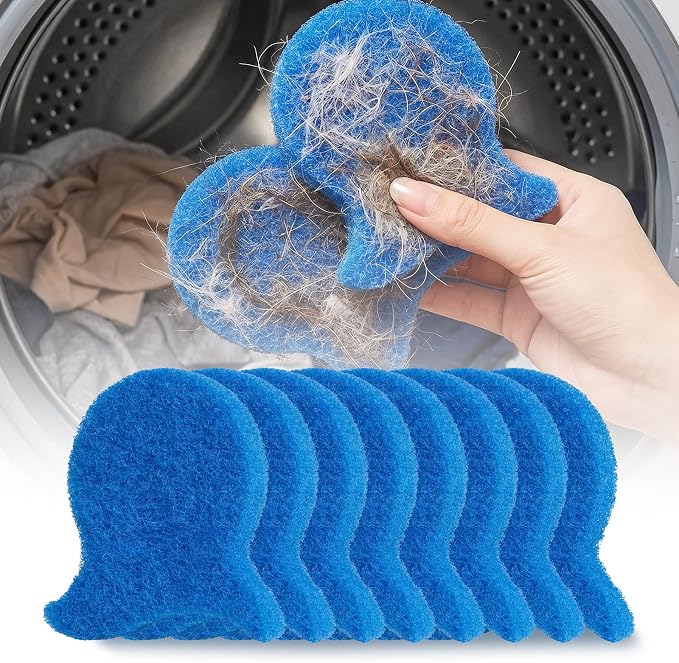Pet Hair Remover for Laundry,8PCS Reusable Laundry Fish Fur Catcher | No-Scratch Lint Remover for Washing Machine Dryer,Safe for Delicate Fabrics