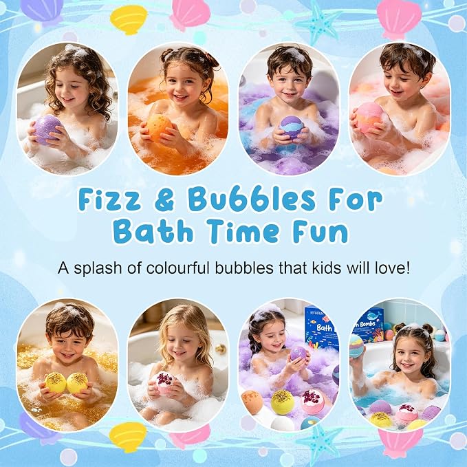 Bath Bombs with Toys Inside, 12pcs Ocean Toy Bath Salt Ball for Kids with Surprise (Sea Animal)