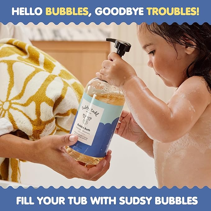 Tubby Todd Bubble Bath for Kids, Toddlers & Babies - Hypoallergenic, Non-Irritating Sensitive Skin Bubble Bath - 1 Pack, 25 fl oz - Fragrance Free