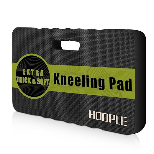 HOOPLE Extra Thick Kneeling Pad, Soft Foam Kneeling Cushion, Waterproof Gardening Knee Pads, Lightweight Knee Mat for Bathing, Workout Supplies, Exercise Yoga, Garden Work Gifts (Black 17.5 x 11 x 1.5 in)
