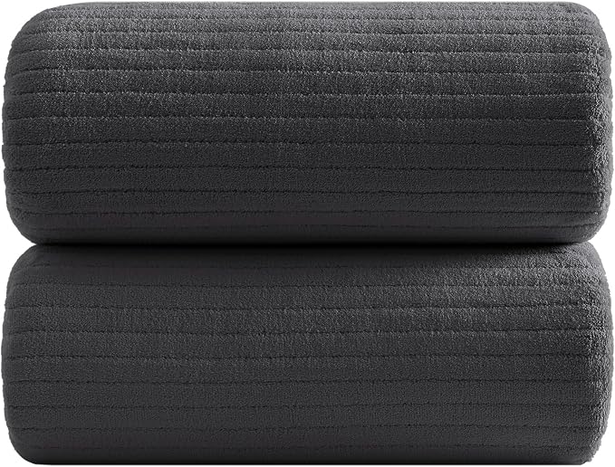 YTYC 39x78 Bath Sheets Extra Large Bath Towels for Adults Super Soft Absorbent Microfiber Oversized Bathroom Towels - Charcoal Grey,2 PCS