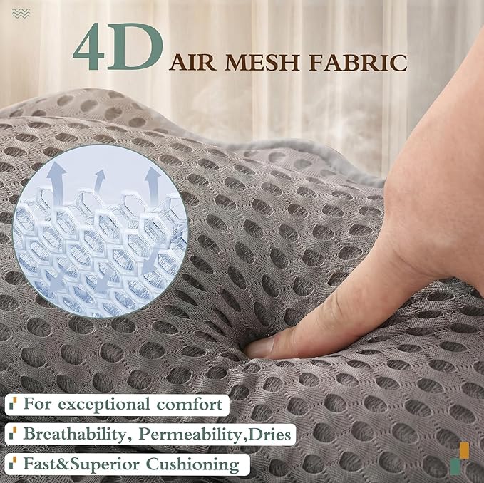 Bath Pillow RUVINCE Ergonomic Luxury Bathtub Pillow with Head,Neck, Shoulder and Back Support, 4D Bath Pillows for tub with 6 Powerful Suction Cups, Fits All Bathtub