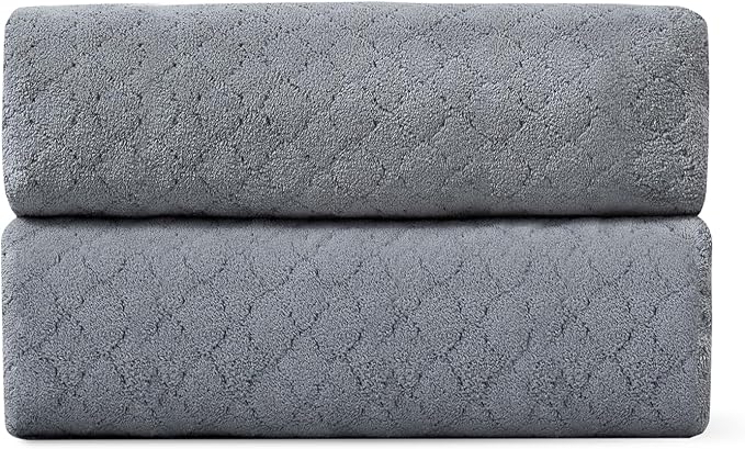 Hailea Grey Hand Towels Set 16x31 Inches,Soft Microfibers Bathroom Towel Set 2 Pack,Highly Absorbent Quick Dry Luxury Towel Hotel Spa Gym Hand Towel Collection for Bathroom