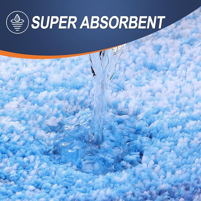 OLANLY Bathroom Runner Rugs Mat 70x24, Extra Soft Absorbent Microfiber Bath Rugs, Rubber Backing, Quick Dry, Long Bath Mats for Bathroom, Tub and Shower, Home Decor Accessories, Light Royal Blue
