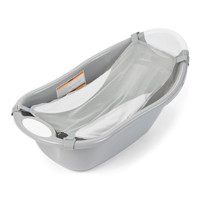 Regalo Baby Basics Infant Bath Tub with Air Mesh Sling, Adjustable Baby Bathtub for Newborn to Toddler, Baby Bath Seat Support, Easy Clean with Drying Hook