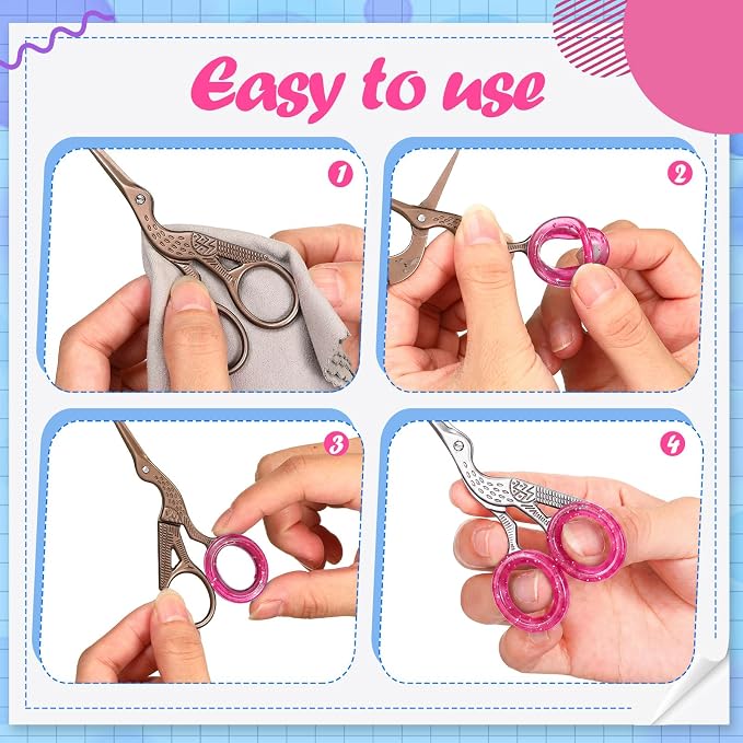 24 Pcs Silicone Scissors Finger Rings Soft Dog Grooming Scissors Accessories Pet Grooming Shear Finger Ring Thumb Inserts Grips for Dog Hair Cutting (Pink)
