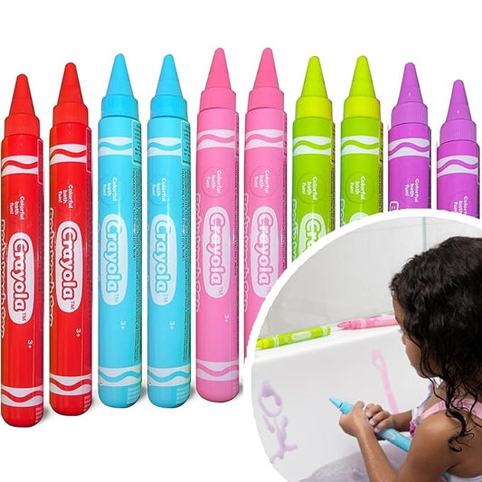 Crayola Scented Body Wash Pens, 10 Pack Washable Bath Paint in Assorted Colors, Non-Toxic for Toddlers and Kids Bathtime Fun