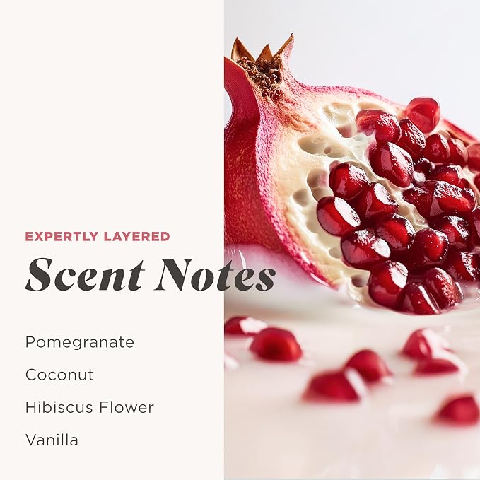 Caress Tahitian Pomegranate & Coconut Milk Exfoliating Scrub Body Wash with Hyaluronic Acid & Vitamin B3 for Moisturized, Silky Soft Skin, Long-Lasting Fragrance, 20 fl oz (4 Pack)