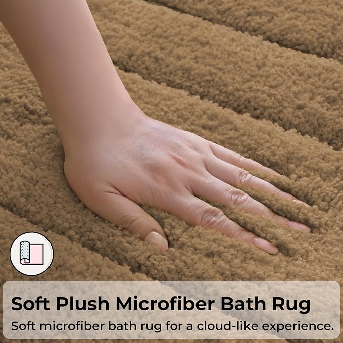 GRANNY SAYS Bathroom Rug Mat, Bath Mats for Bathroom Non-Slip, 24" x 36", Super Soft and Water Absorbent, Microfiber Bath Rugs, Machine Wash Dry, Large Bath Rugs for Floor, Champagne