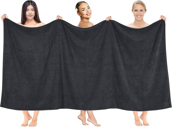 RIVERSIDE Pack of 1 Jumbo Bath Sheet 40 x 80 Inches 100% Cotton Oversized Bath Towel for bathroom, Extra Large & Lightweight, Soft & Absorbent, Quick Dry, Perfect to Wrap Yourself in - (Charcoal Gray)