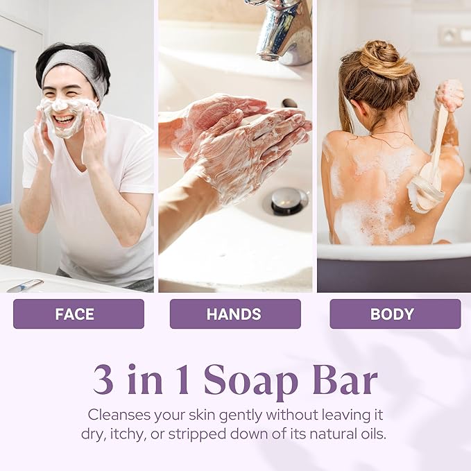 Wavertree & London Lavender Scented Natural Soap Bars (Pack of 2), 7oz Moisturizing French Triple Milled Soap Bars enriched with shea butter - Pure Plant Oil Bath & Body Bar for All Skin Types