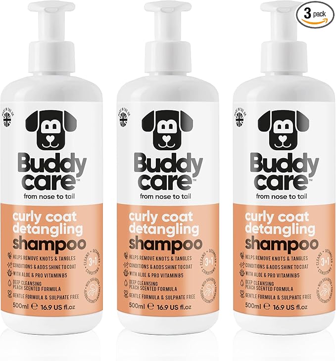 Curly Coat Dog Shampoo by Buddycare | with Aloe Vera and Pro Vitamin B5 (50.72oz)