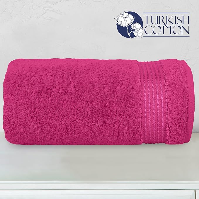 Elegant Comfort Premium Super Soft Highly Absorbent 1 Piece Oversized Bath Sheet - 40" x 80" inch, Luxurious Hotel Spa Quality 100% Turkish Cotton Extra Large Bath Towels for Adults, Hot Pink