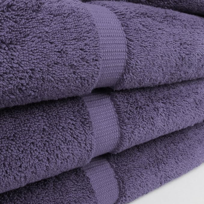 Chakir Turkish Linens 4 Piece Extra Large Bath Towels, 100% Cotton Luxury Turkish Towels for Bathroom, Soft Absorbent Bath Towels, 30 x 60 Inches, Plum