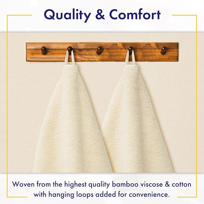 Alusa Home Ultra Soft & Plush Viscose from Bamboo Bath Sheets - 700 GSM Pack of 2 - Extra Large 70x35 in - Super Absorbent & Quick Drying (Papyrus)