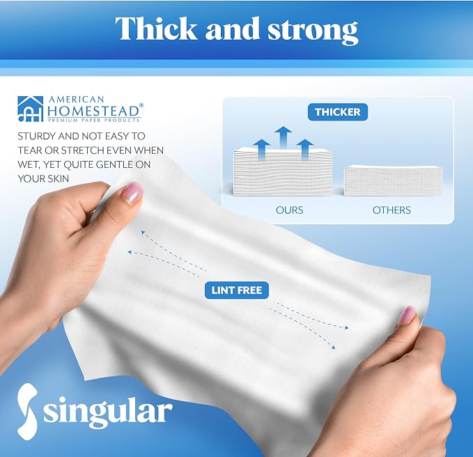 AH AMERICAN HOMESTEAD Disposable Napkins – Premium Guest Towel Napkins, Soft Linen-Feel Guest Towels for Bathroom, Disposable Hand Towels for Kitchen & Entertaining, White 12 x 17 (540 Count-Smooth)