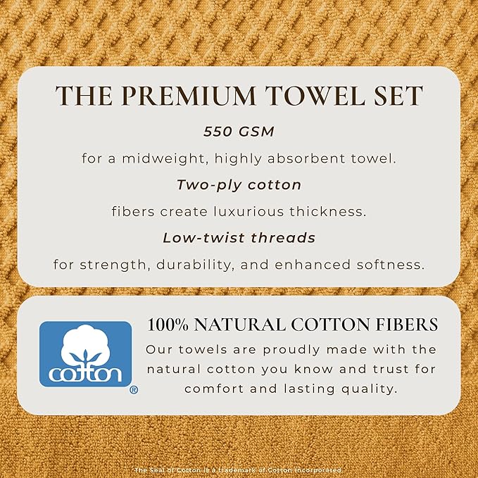 Great Bay Home Oversized Bath Sheets - 100% Cotton 2 Pack 68x35 Extra Large Towel - Absorbent, Durable, Quick-Dry Towels for Bathroom (Marigold)