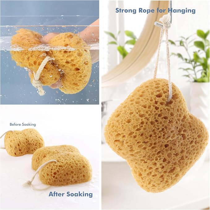 Body Sponges for Shower Bathing, 2-Pack Sponges Bath for Adults | Shower Sponge Body Wash Creates Dense Foam for Gentle & Deep Cleansing & Exfoliating, Soft Sponge for Women Men Elderly