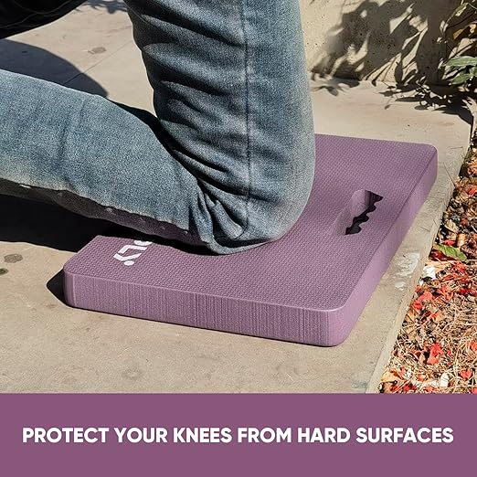 Extra Thick Garden Kneeling Pad - Foam Kneeling Pads for Gardening, Work & Exercise - Water-Resistant Knee Mat with Shock Absorbent Cushions for Baby Bath & Yoga, 17.2x11x1.5in, Purple