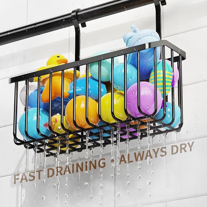 Bath Toy Storage, Quick Dry Bathtub Toys Organizer, 3 Pack Metal Bath Tub Toy Basket, Shower Caddy for Bathroom
