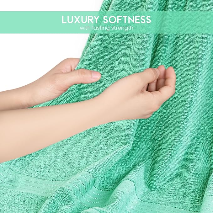 Bliss Casa 100% Cotton Bath Towel Set – 27″×54″, Ultra-Soft & Highly Absorbent Towels for Bathroom – Quick-Dry, Durable & Skin-Friendly (4-Pack)