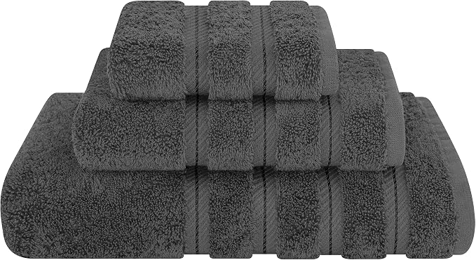 American Soft Linen 100% Cotton Luxury Turkish Towels, 3 Piece Towel Set | Soft Absorbent Quick Dry OEKO Tex Standard 100 Certificated Durable Machine Washable Breathable Premium Hotel Quality