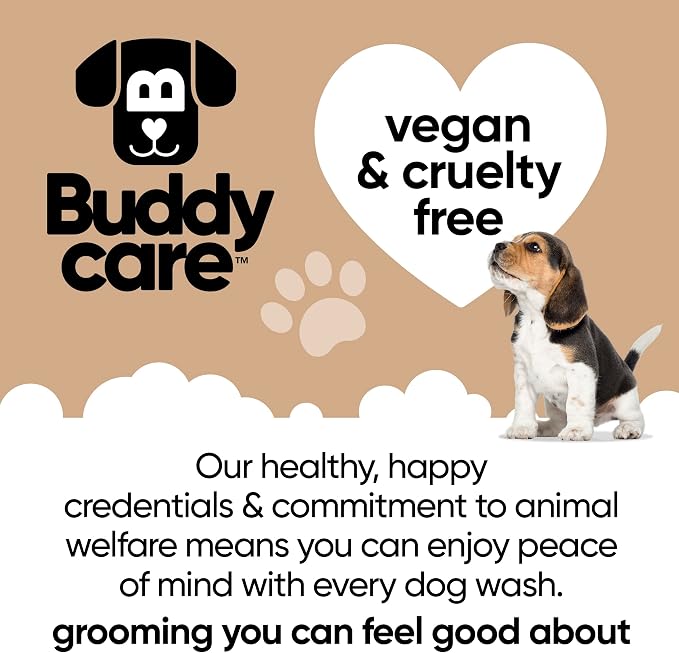Buddycare 2in1 Dog Shampoo and Conditioner (16.90oz) | Coconut Scented Dog Shampoo Sensitive Skin | Hypoallergenic Itch Relief for Smelly Dogs | Essential Dog Grooming Supplies