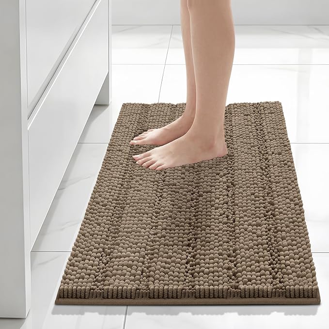 Bcoimo Bathroom Rugs 24x17, Bath Mats for Bathroom Non Slip with Rubber Backing,High Absorbent Microfiber Bath Rugs Quick Drying, Machine Washable, Durable Decor