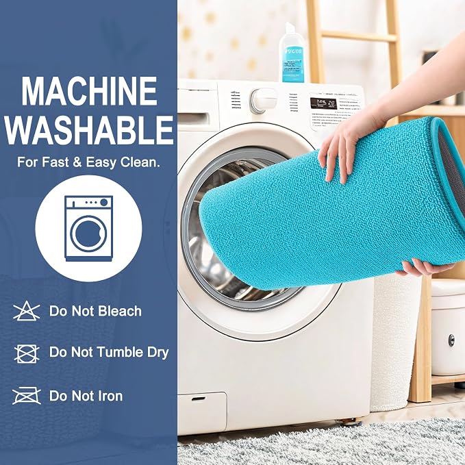 OLANLY Thick Memory Foam Bath Mat Rug 36x24, Extra Soft Absorbent Bathroom Rug, Quick Dry Bath Mats, Non-Slip, Machine Washable Carpet for Bathroom, Tub and Shower, Home Decor Accessories, Aqua Sky