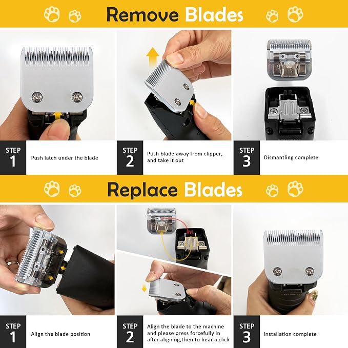 50# 0.2mm 1/125” Blade, Pet Grooming Clipper Replacement Blades Compatible with andis/wahl/Oster Dog A Series Clippers, Detachable, Size 50, Stainless Steel, Extremely Short in Length (S50)
