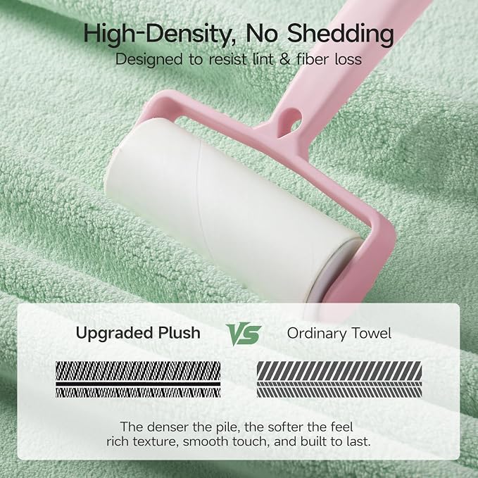 REDKISS Pack of 6 Towel Set - 2 Extra Large Bath, 2 Hand, 2 Washcloths, Ultra Soft & Highly Absorbent, Quicker to Dry, Green Towels for Bathroom, Spa, Hotel, Gym