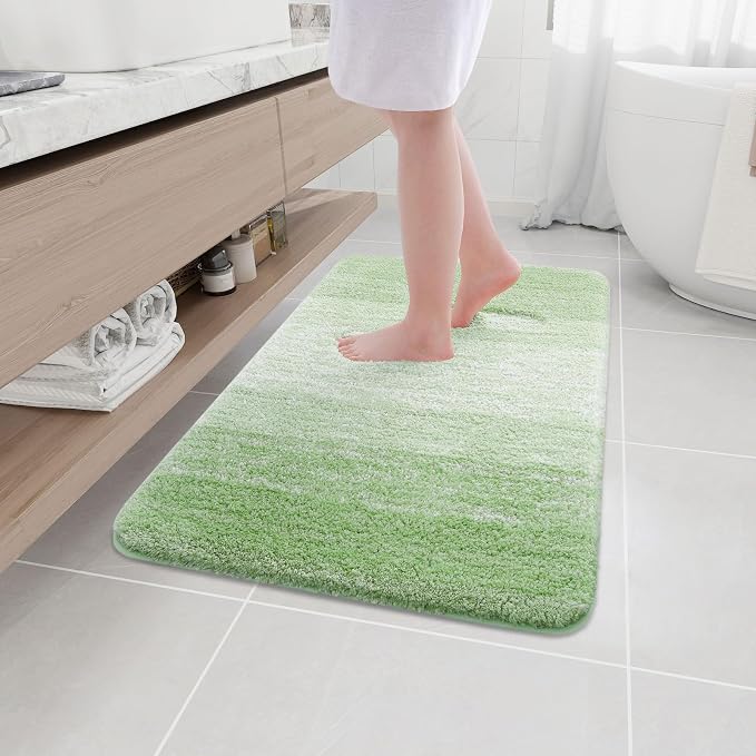 Arotive Microfiber Bathroom Rugs, Shaggy Soft and Absorbent Bath Rug, Thick Plush Machine Washable Dry Bath Mats for Bathroom, Tub and Shower, 36x24, Sage Green, Rectangular