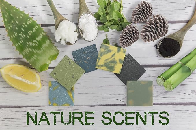 NATURAL AMERICAN ELEMENTS Men's Bar Soap - Masculine Scents, 100% Natural Soap for Men - Essential Oils, Organic Shea Butter - Made in USA, Body Wash - 5 oz (6pk) | 100% Natural, Essential Oils, Organic Shea Butter, Made in USA, Body Wash