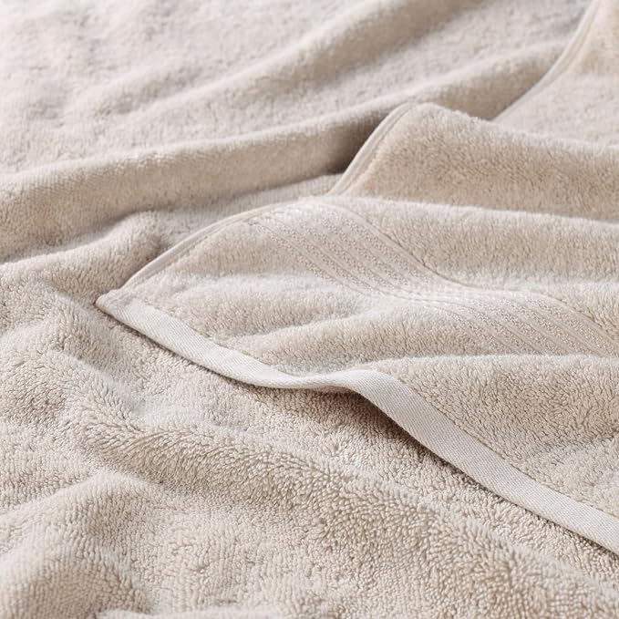 Superior Egyptian Cotton Bath Sheet Set, Oversized Towels for Home Bathroom, Master, Guest Bath, Decor Essentials, Quick Dry, Absorbent, Large Body Towel, Spa, Hotel, Resort, Set of 2, Stone