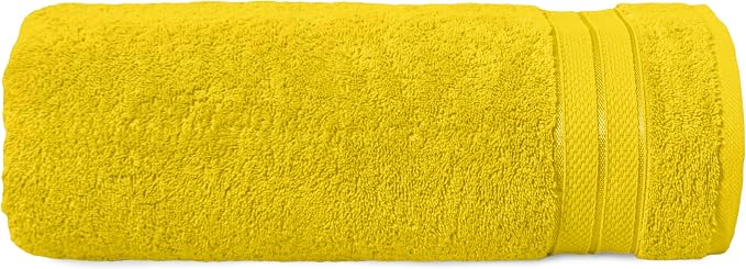 Elegant Comfort Three Line Popcorn Towel Set for Bathroom 35 x 70 inches, Premium Hotel Quality 1-Pack Jumbo Towels, 100% Turkish Cotton, Soft and Durable, Quick Dry and Highly Absorbent, Yellow
