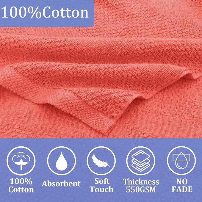 VOOVA & MOVAS Hooded Bath Towels for Kids | Soft Absorbent 100% Cotton Thick Towel Wrap | Versatile Beach, Pool, Swim & Bath Cover-Up | Deep Pink Solid Waffle