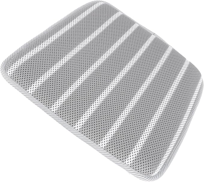 Shower Seats Cushion Soft 4D Mesh Fabric Breathable Shower Chair Pad Gray White Striped for Shower Benches Sitting