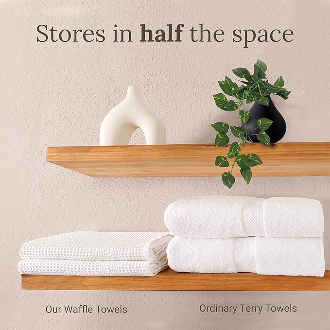 GILDEN TREE Waffle Bath Sheet Large Bath Towels Quick Dry Thin Body Towels, 40x80 Oversized Bath Towels for Adults, Classic Style (Pewter)