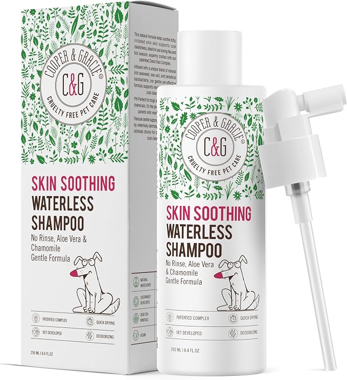 Skin Soothing Waterless Shampoo - No Rinse, Aloe Vera & Chamomile Gentle Formula