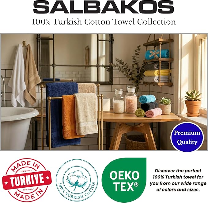 SALBAKOS Luxury 100% Turkish Cotton Bath Sheets 40x80 in Oversized Extra Large Bath Towels | Premium Hotel Quality Thick Soft Absorbent Turkish Towel for Spa Beach (Pack of 1, Black, Jumbo Bath Sheet)
