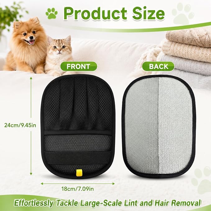 Upgraded Pet Hair Removal Gloves for Cats & Dogs, Electrostatic Five-Finger Pet Hair Remover Gloves, Reusable Magic Brush Pet Hair Removal Tool for Laundry, Carpet, Car Seat, Clothing for Effortless