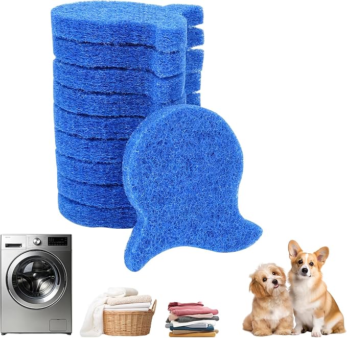 10PCS Pet Hair Remover for Laundry, Dog Hair Dryer Catcher, Flexible Sponges for Washing Machines & Dryers, Quickly Remove Hair, Lint, and Dander from Clothing & Bedding