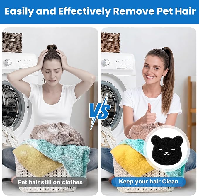 Pet Hair Remover for Laundry (4PCS), Reusable Lint Remover That Works in Washer & Dryer, Hair Catcher for Dog and Cat Hair, Lint, Debris on Clothes, Pet Beds – Eco-Friendly Alternative to Lint Rollers