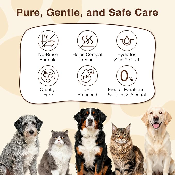 Dog Detangler & Dematting Spray – Leave-in Conditioner for Soft, Smooth Coats | Easy Tangle-Free Grooming with Oatmeal & Collagen | All Breeds, Light Fresh Scent, 4.4 oz