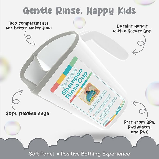 Shampoo Rinse Cup for Kids | Baby Bath Pail | Tear Free Baby Rinser Pail