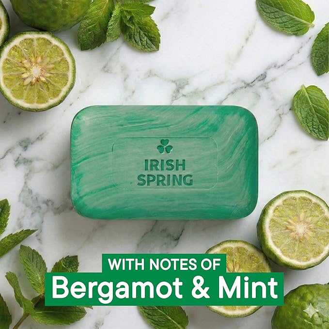 Irish Spring Bar Soap for Men, Original Clean, Smell Fresh and Clean for 12 Hours, Men Soap Bars for Washing Hands and Body, Mild for Skin, Recyclable Carton, 3.7 Ounce - 3 Count (Pack of 8)