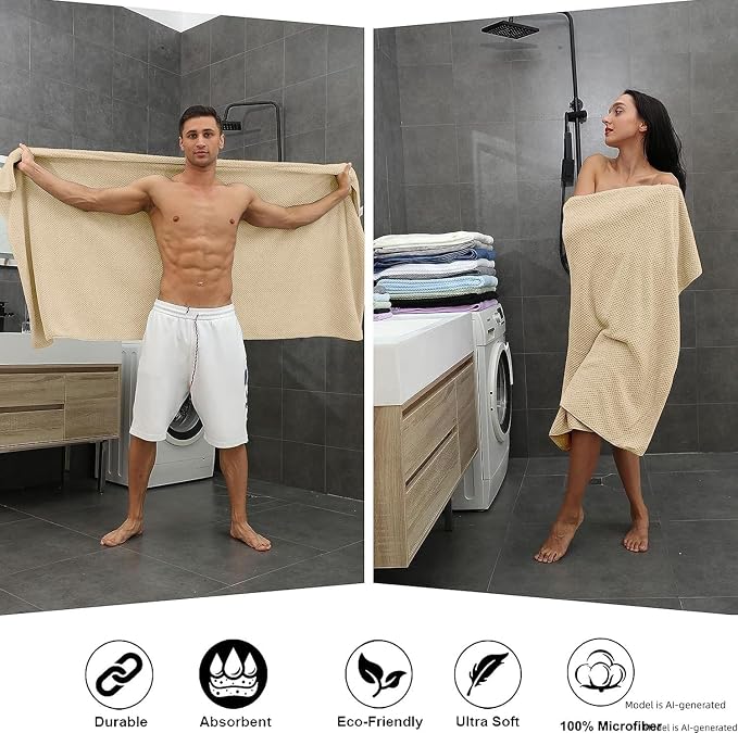 Microfiber Bath Towel 35x70in - Ultra Soft Quick Dry, Lightweight for Gym, Spa, Travel | Hotel Grade & Multi-Use| Single Pack